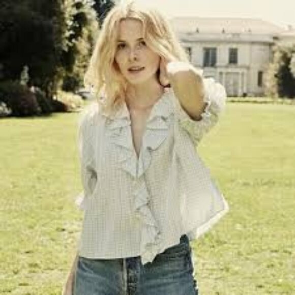 GUC Doen Henri Top in Blue Picnic Plaid, Sz XS - Picture 1 of 4